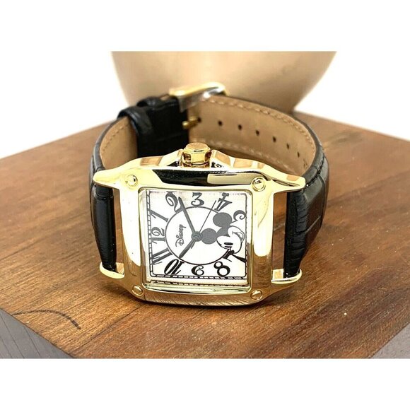 Disney Women\'s Watch Mickey Mouse W000475 White Dial Quartz Black Leather Band main image 6
